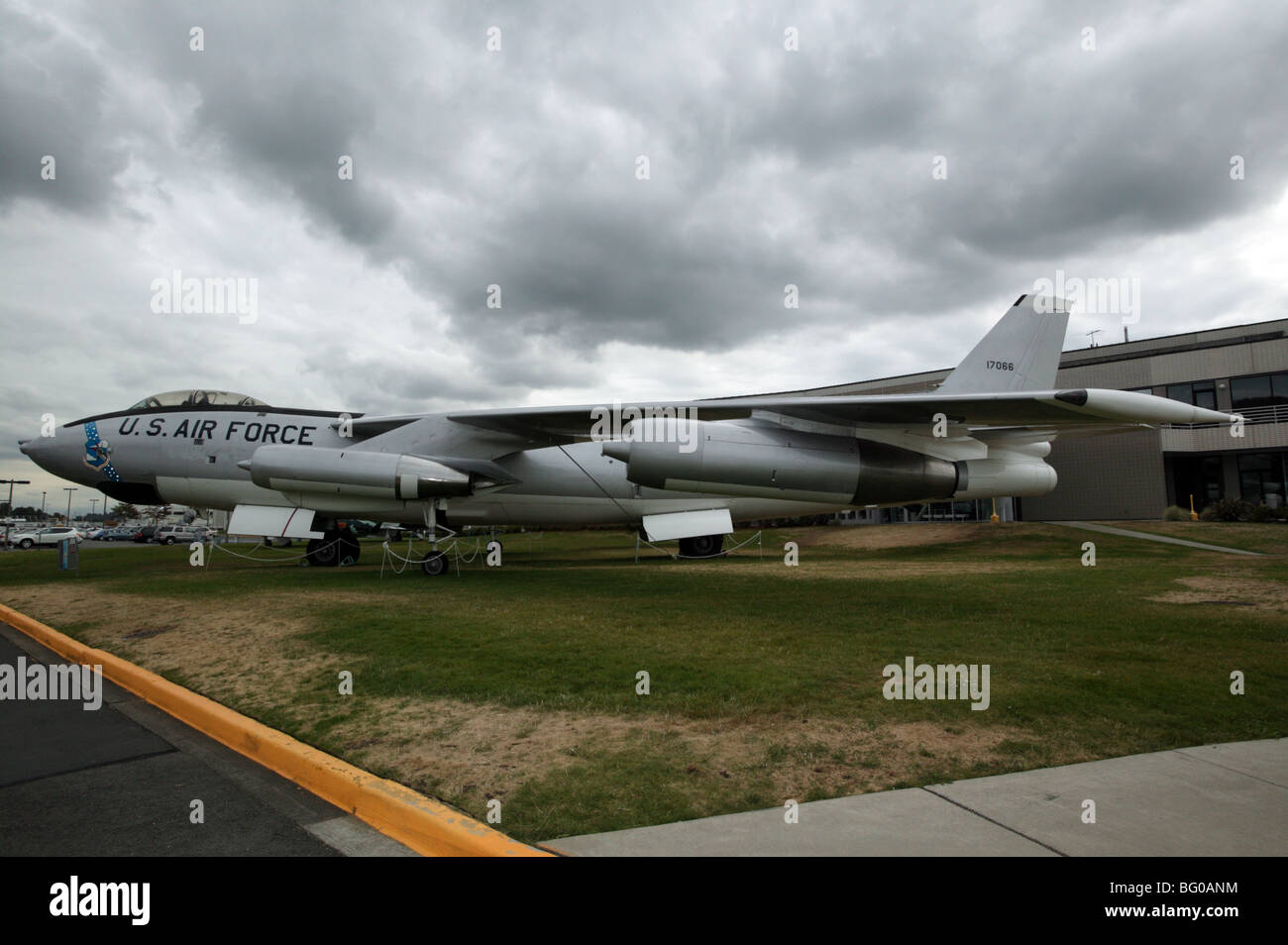 Beoing WB-47E Stratojet on static display on  the East Lawn of the Museum of Flight, Seattle Stock Photo