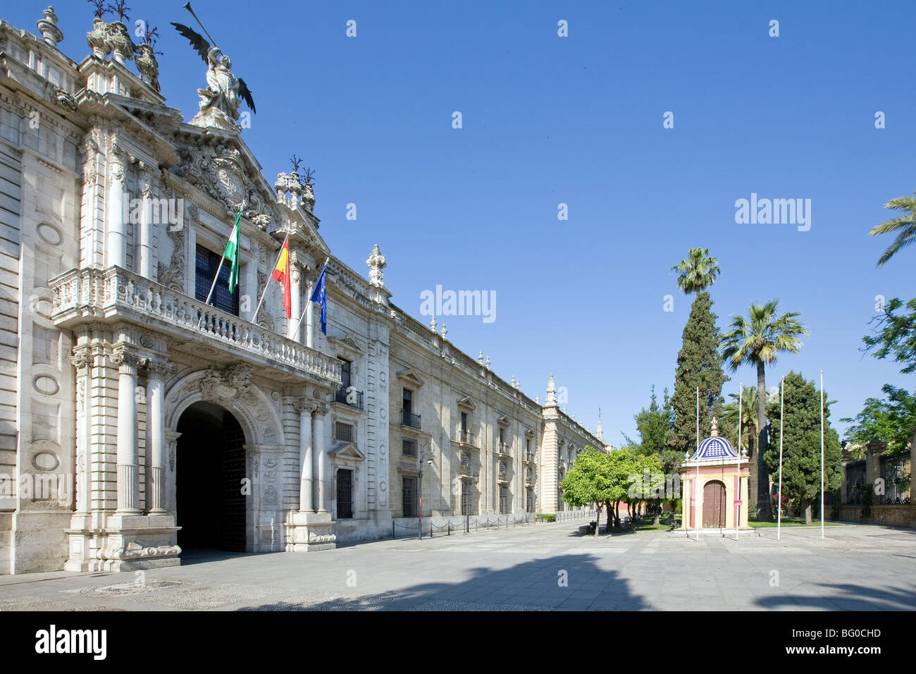 Facade of the Tobaco's Manufacturing Company, Fábrica de Tabacos, Sevilla, Seville, Spain Stock Photo