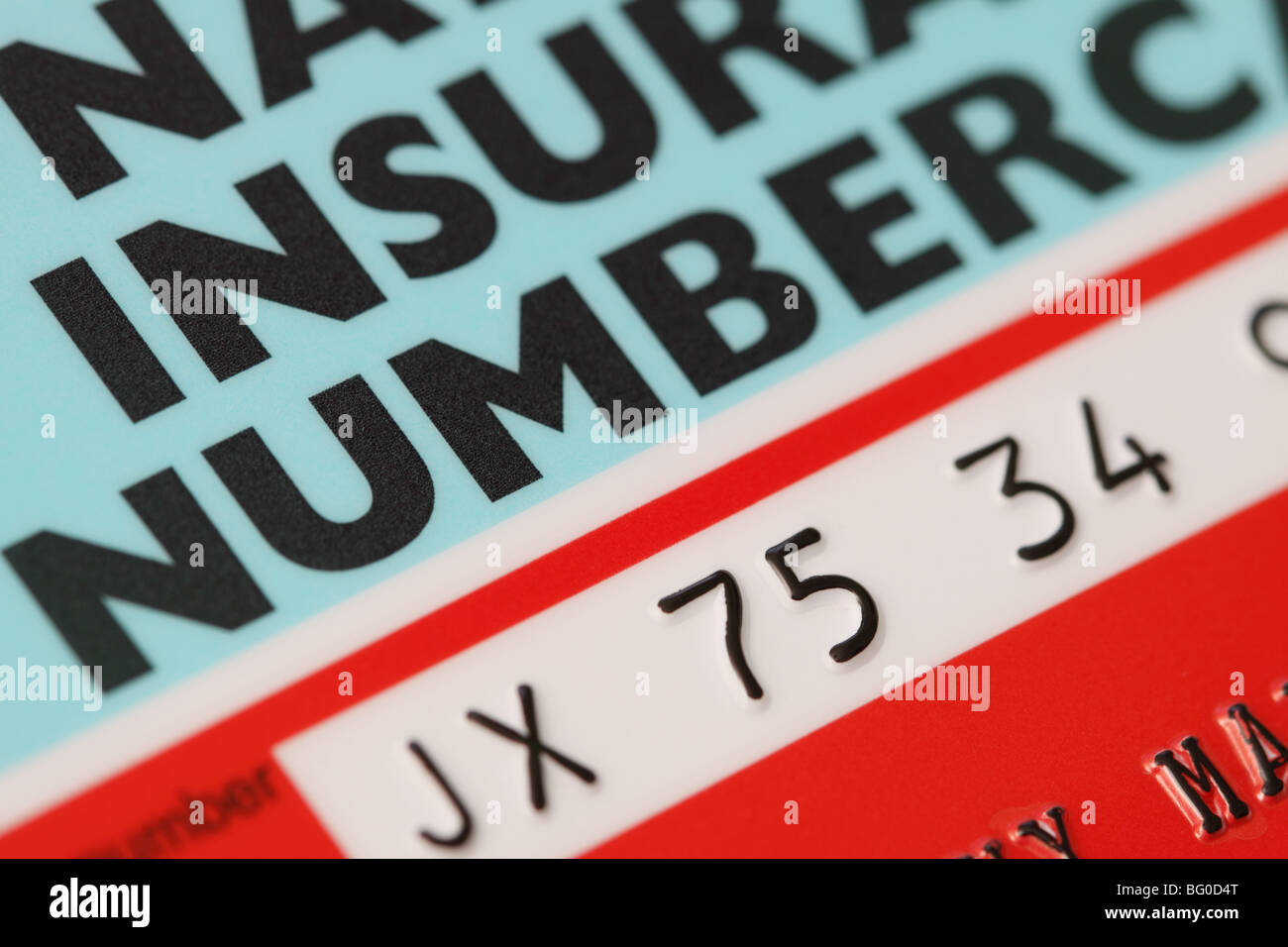 National Insurance Number card NI Number for GB UK Stock Photo - Alamy