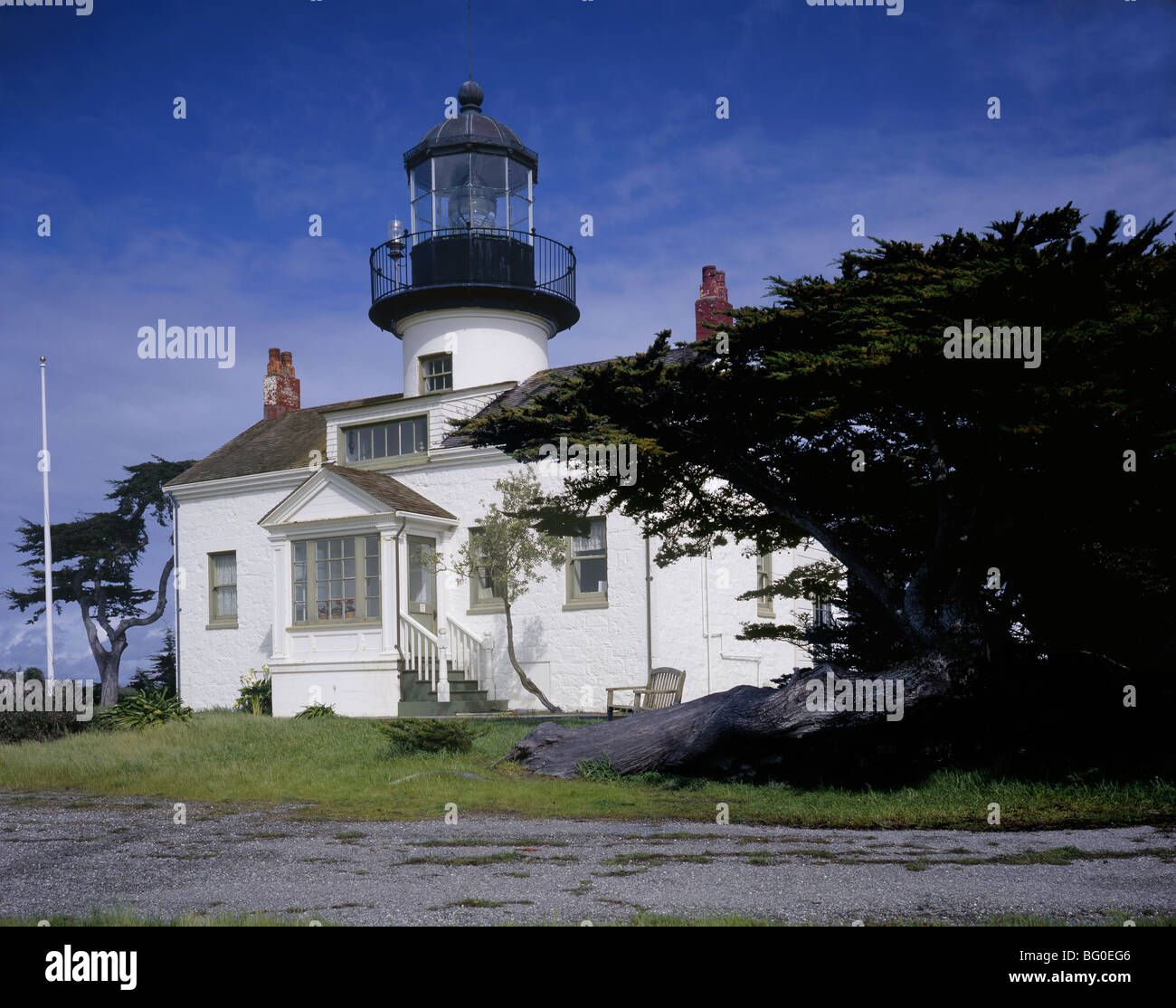 CALIFORNIA - Point Pinos Lighthouse in Pacific Grove near Monterey. Stock Photo