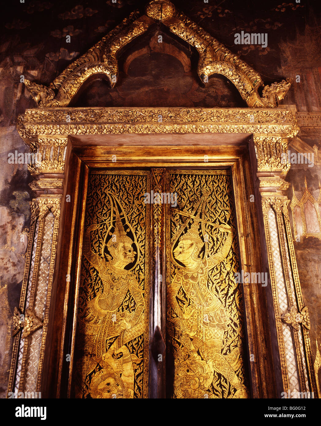 Door from 17th century, Thailand, Southeast Asia, Asia Stock Photo