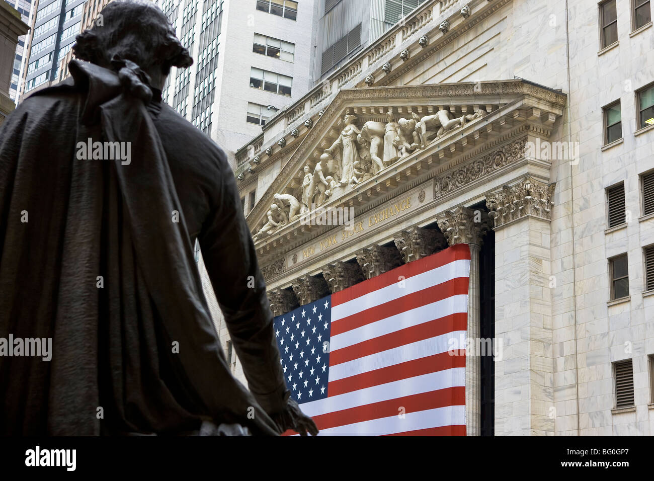 The New York Stock Exchange in New York City, New York, USA Stock Photo
