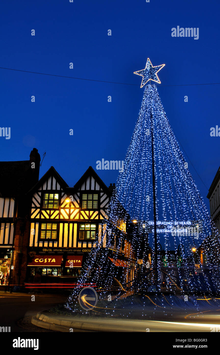 Bridge Street with Christmas lights, StratforduponAvon, Warwickshire