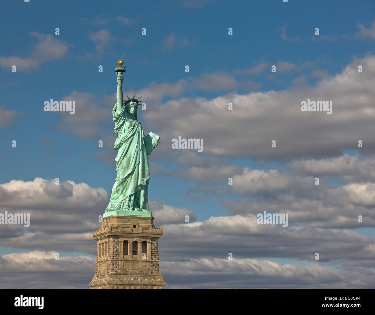 The Statue of Liberty in the harbor of New York City, New York, USA
