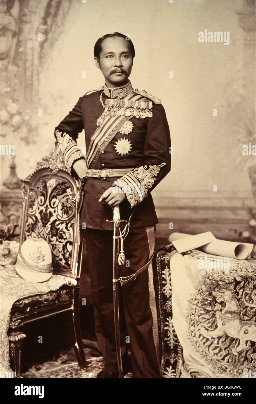 King Chulalongkorn (Rama V), fifth king of the Chakri dynasty of Thailand, lived between 1853 and 1910, Thailand, Asia Stock Photo