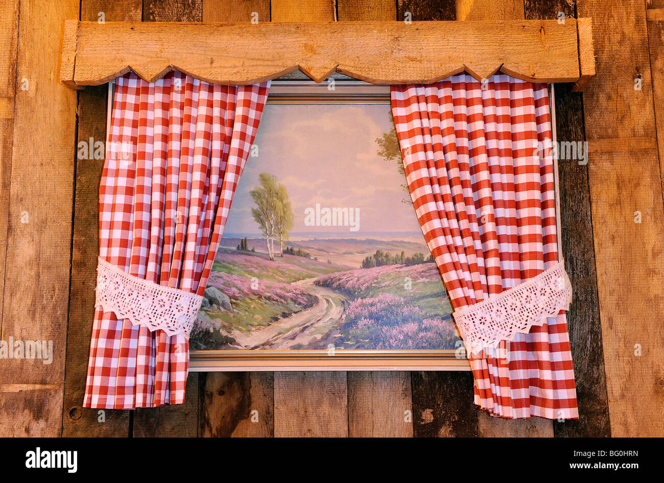 Painting Behind Red Gingham Curtains Stock Photo Alamy Painting Behind Red Gingham Curtains Stock Photo Alamy