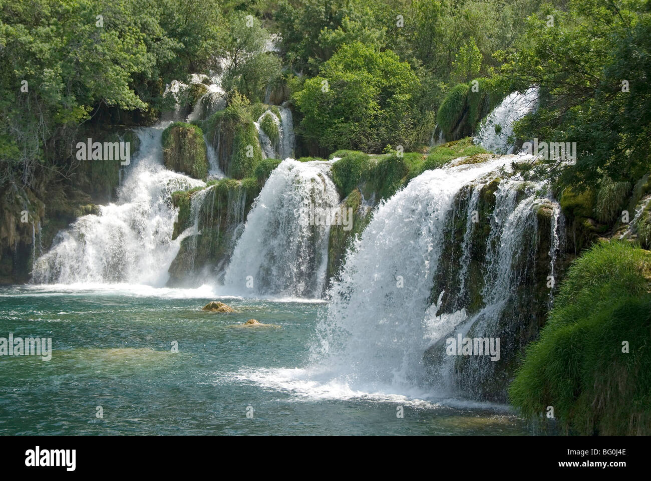 Krka tufa falls, Sibenik, Croatia, Europe Stock Photo