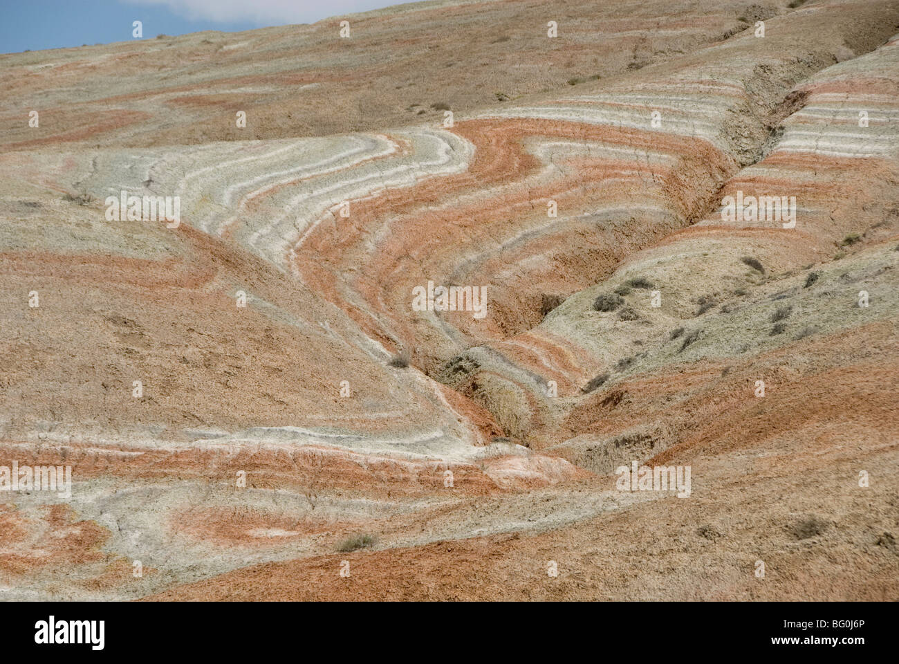 Painted Desert, coloured rocks in Xizi Hills, north of Baku, Azerbaijan, Central Asia, Asia Stock Photo