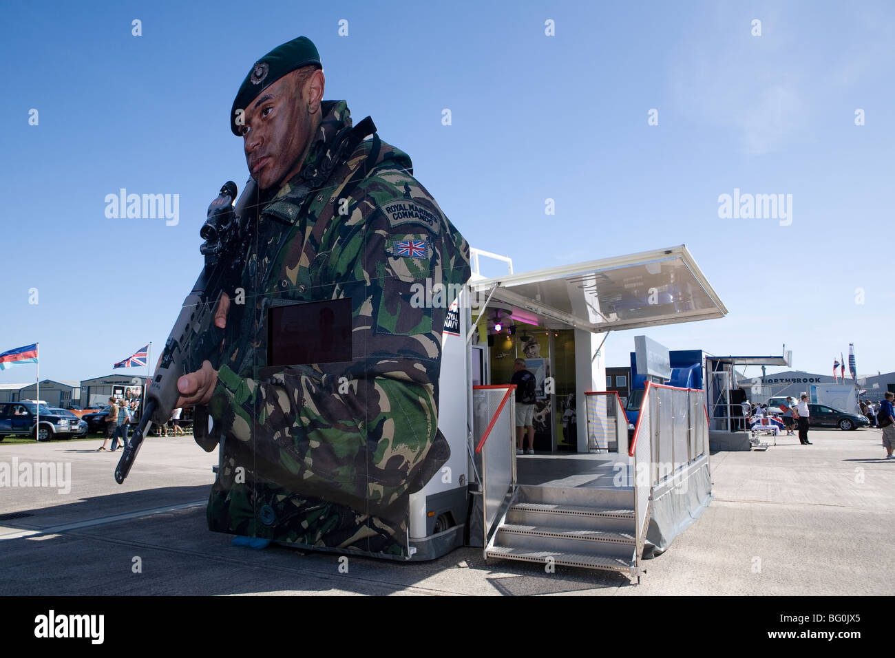 Large British Army recruitment billboard, Shoreham Airshow, Shoreham Airport. Sussex, England. Stock Photo