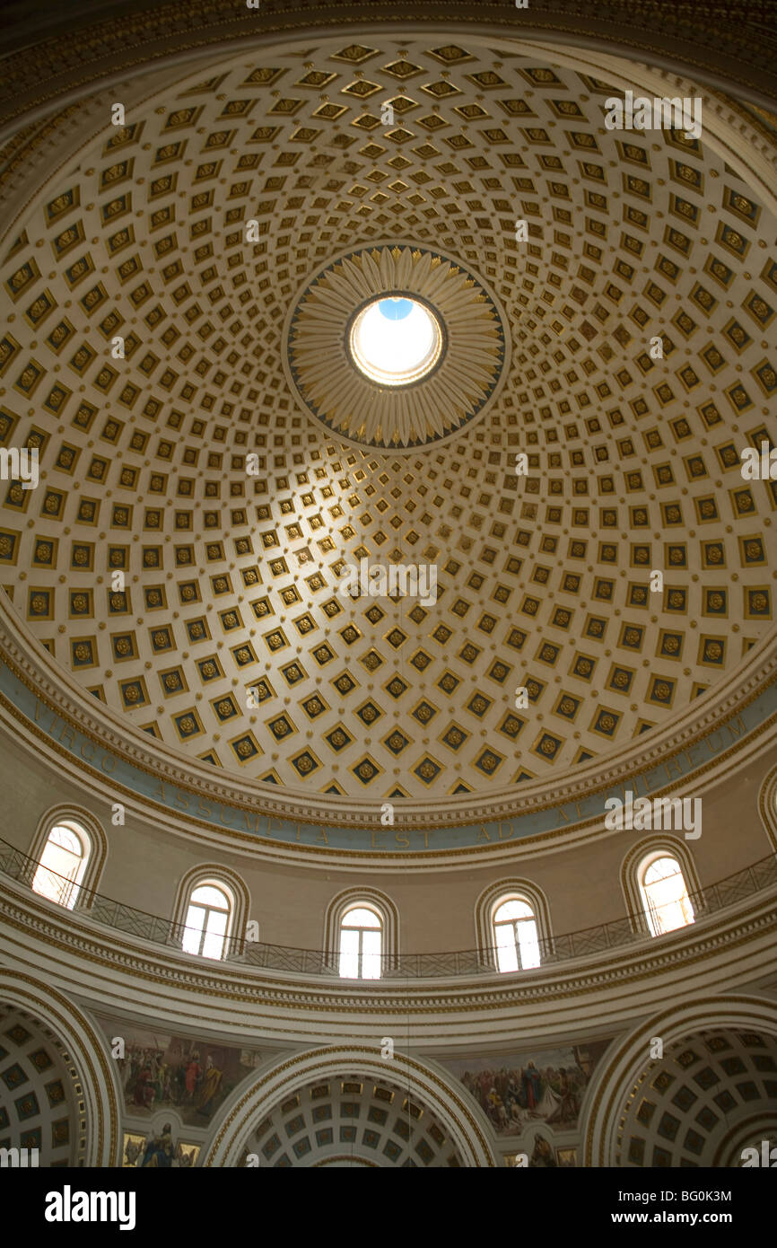 Interior of the Dome, Mosta, Malta, Europe Stock Photo