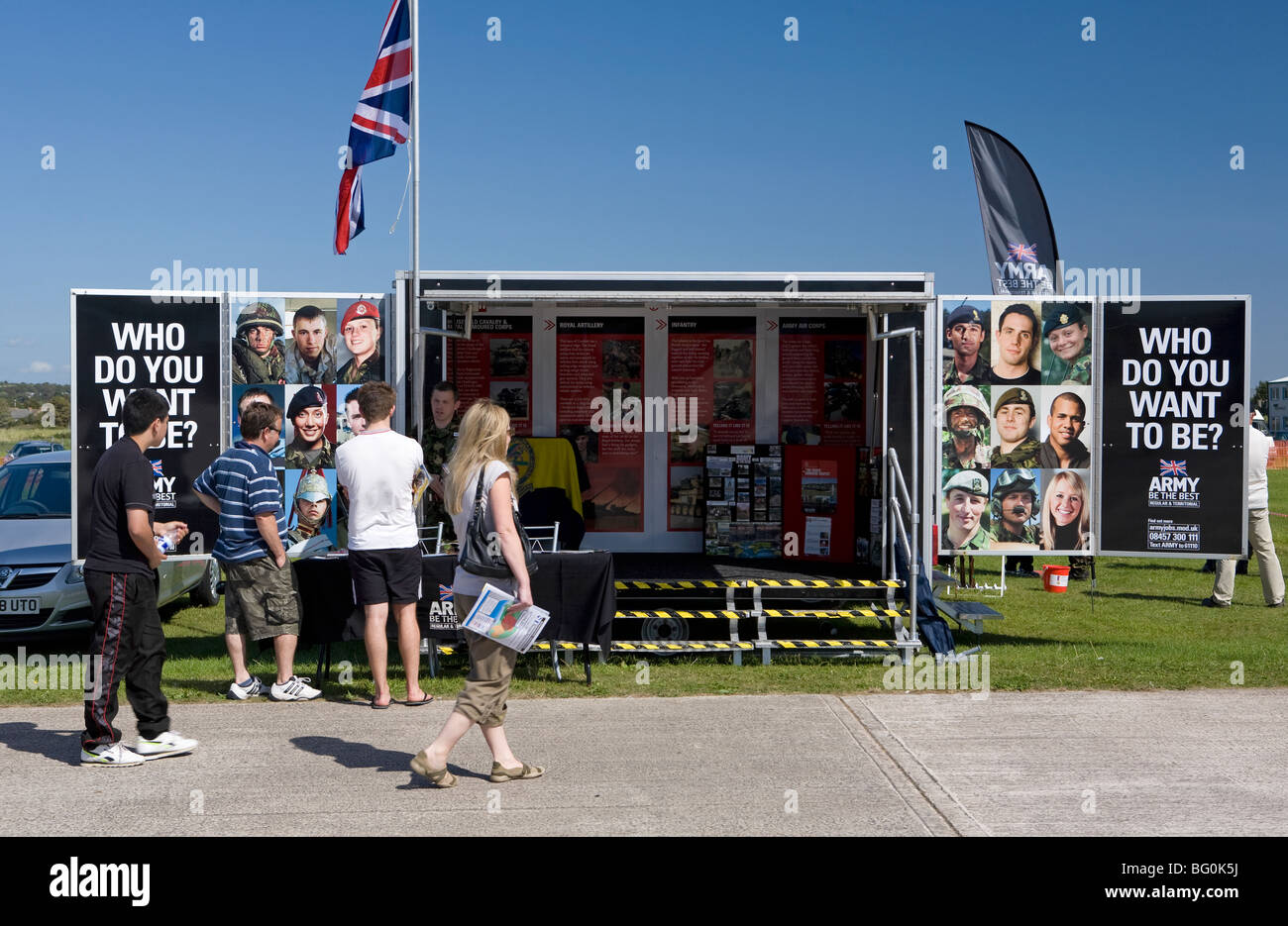 British Army recruitment stand at Shoreham Airshow, Shoreham Airport. Sussex, England Stock Photo