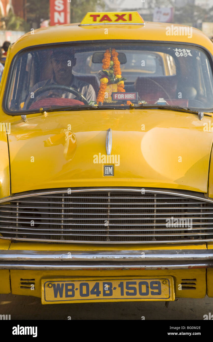 Kolkata calcutta taxi taxis cab cabs hires stock photography and