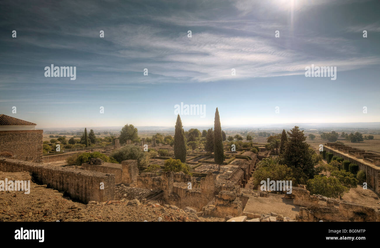view over the ruins of Madinat al-Zahra, Cordoba, Andalusia, Spain Stock Photo