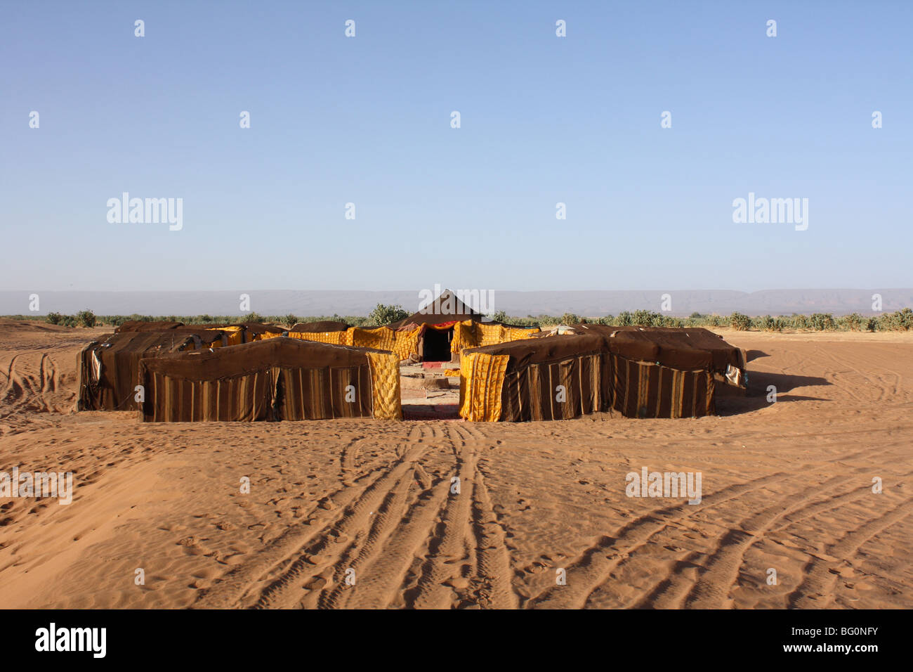 Bedouin camp in Sahara Desert Stock Photo