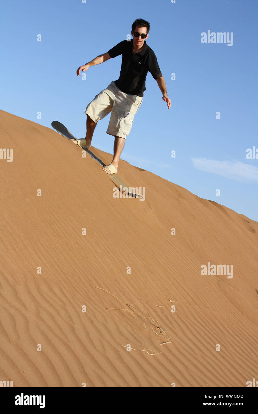 Sandboarding in the Sahara Desert Stock Photo - Alamy