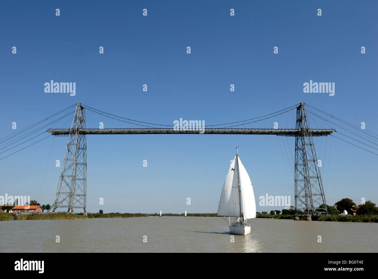 Transporter bridge over River Charente, Rochefort, Charente, France, Europe Stock Photo