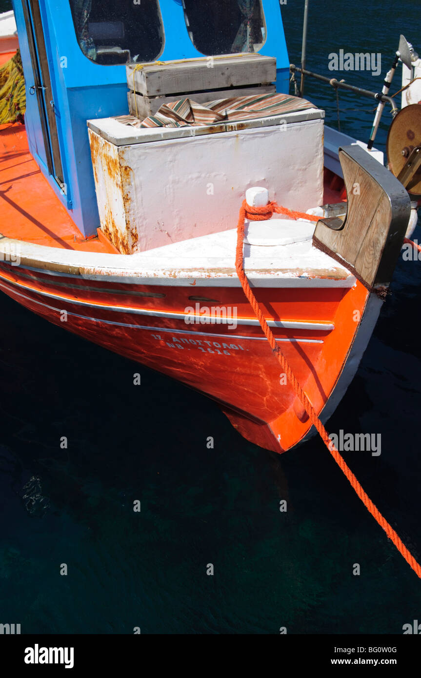 Small fishing harbour of Agnontas, Skopelos, Sporades, Greek Islands, Greece, Europe Stock Photo