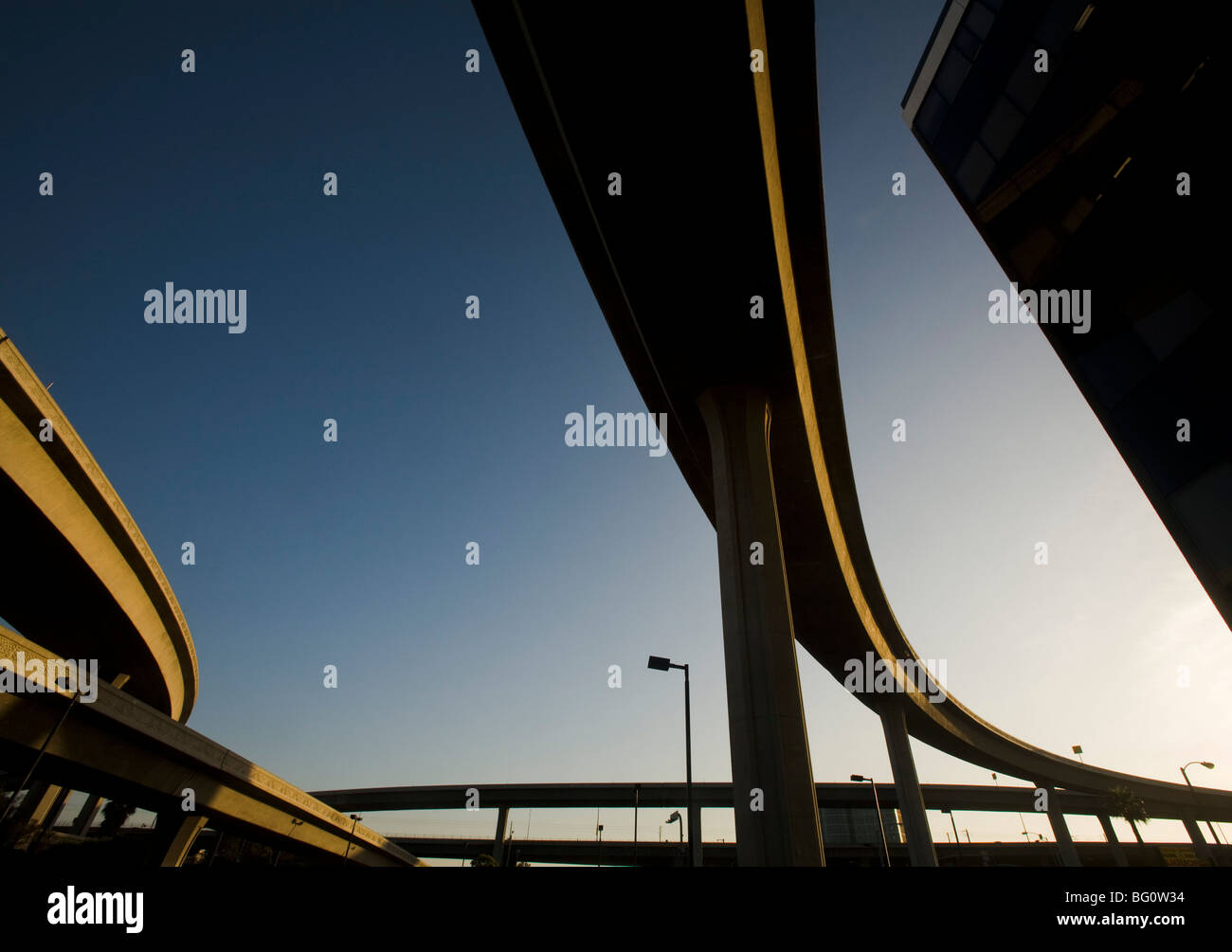 Interchange of 405 Freeway and 105 Freeway, Los Angeles, California, United States of America Stock Photo