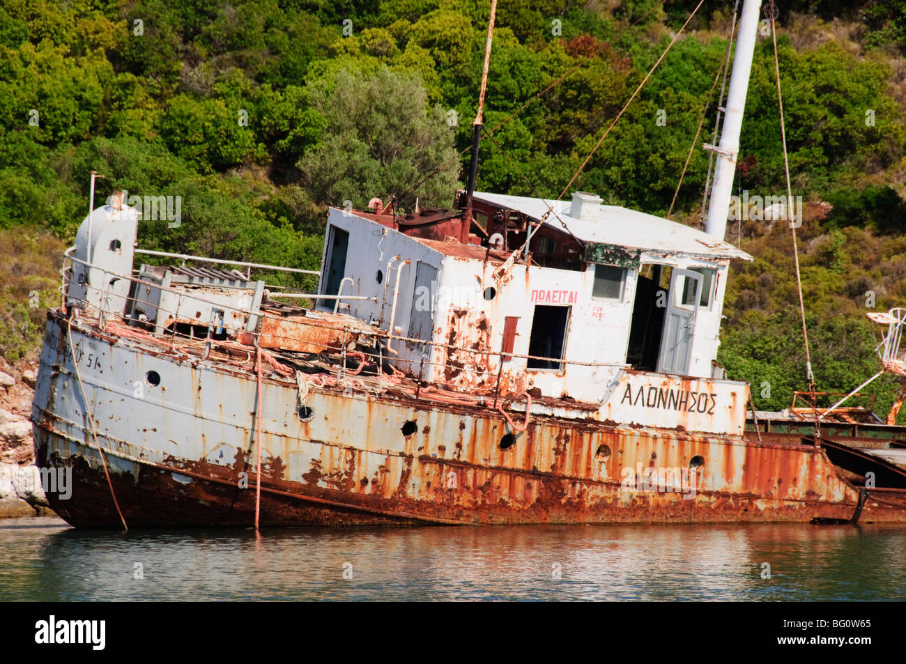 Shipwreck, Peristera Island near Alonissos, Sporades Islands, Greek Islands, Greece, Europe