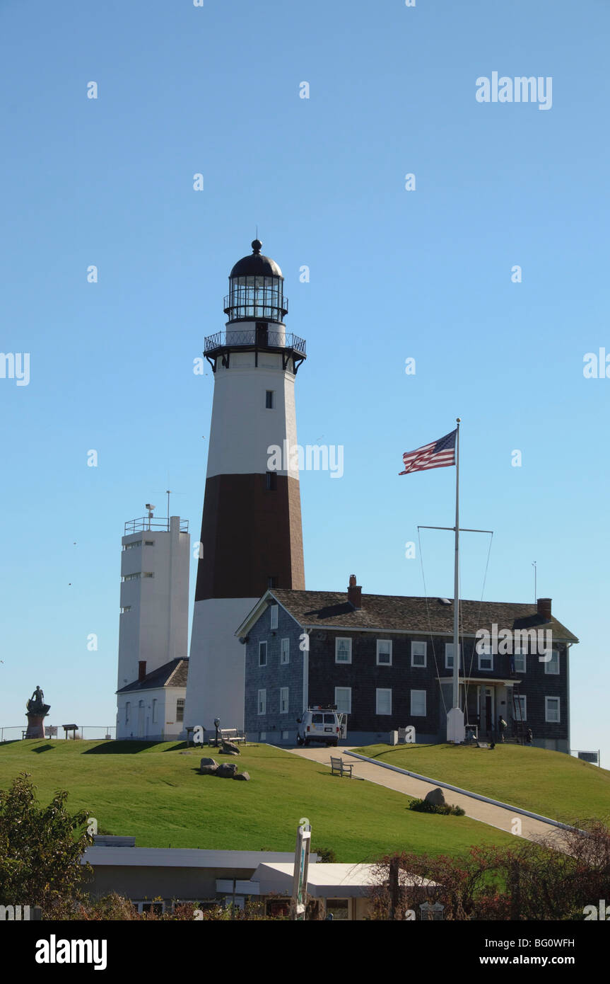 Montauk Point Lighthouse, Montauk, Long Island, New York State, United States of America, North America Stock Photo