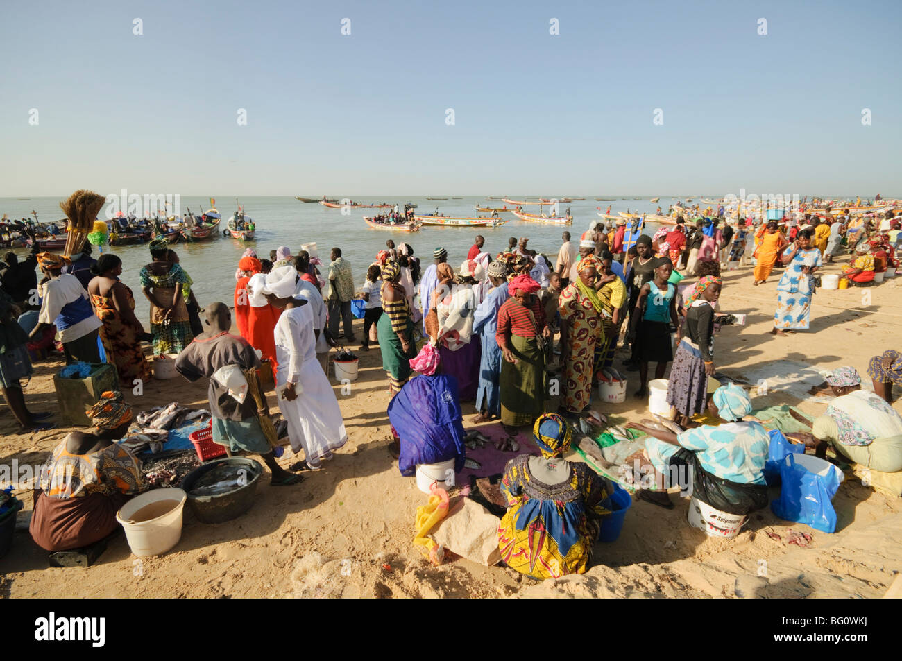 Mbour Fish Market, Mbour, Senegal, West Africa, Africa Stock Photo