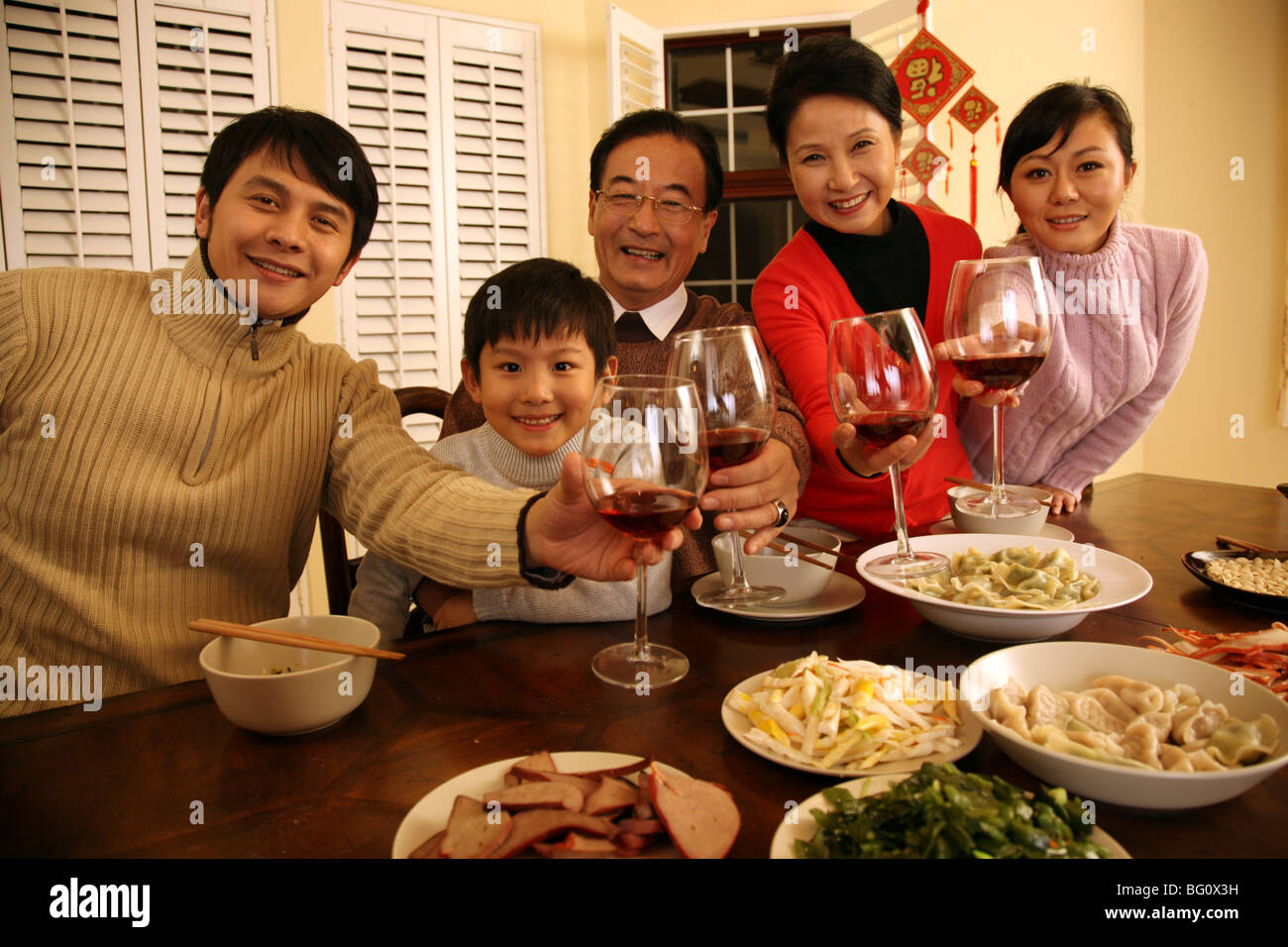 Chinese New Year Family Dinner High Resolution Stock Photography and