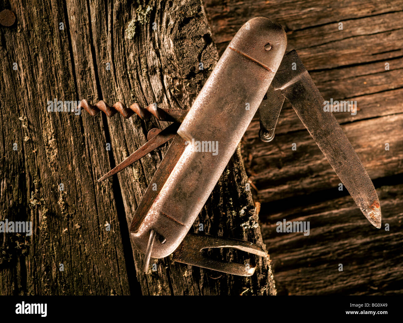 Rusty pocket knife Stock Photo