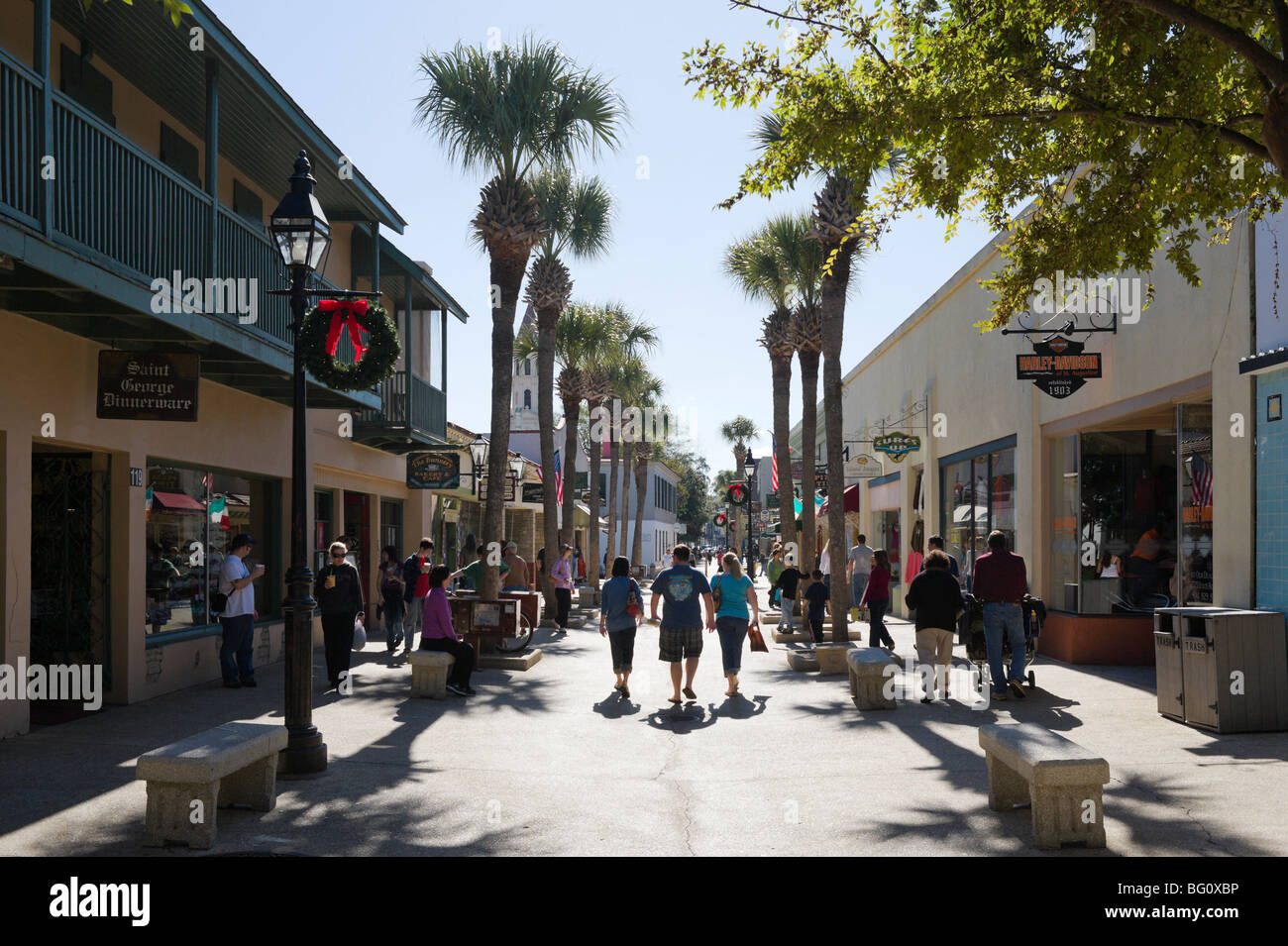 St George Street pedestrian mall, St Augustine, Florida, USA Stock Photo