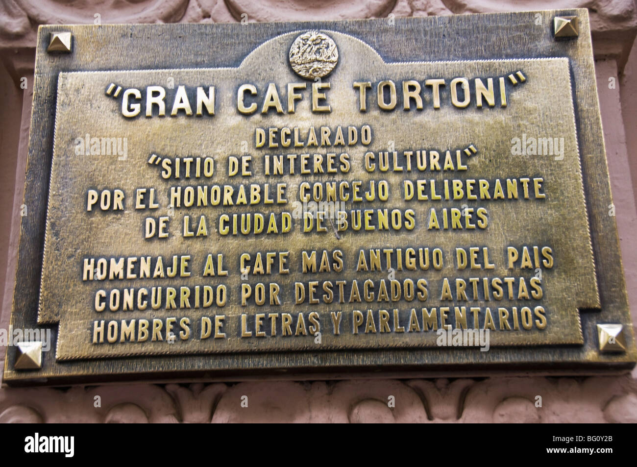 Cafe Tortoni, a famous tango cafe restaurant located on Avenue de Mayo, Buenos Aires, Argentina, South America Stock Photo