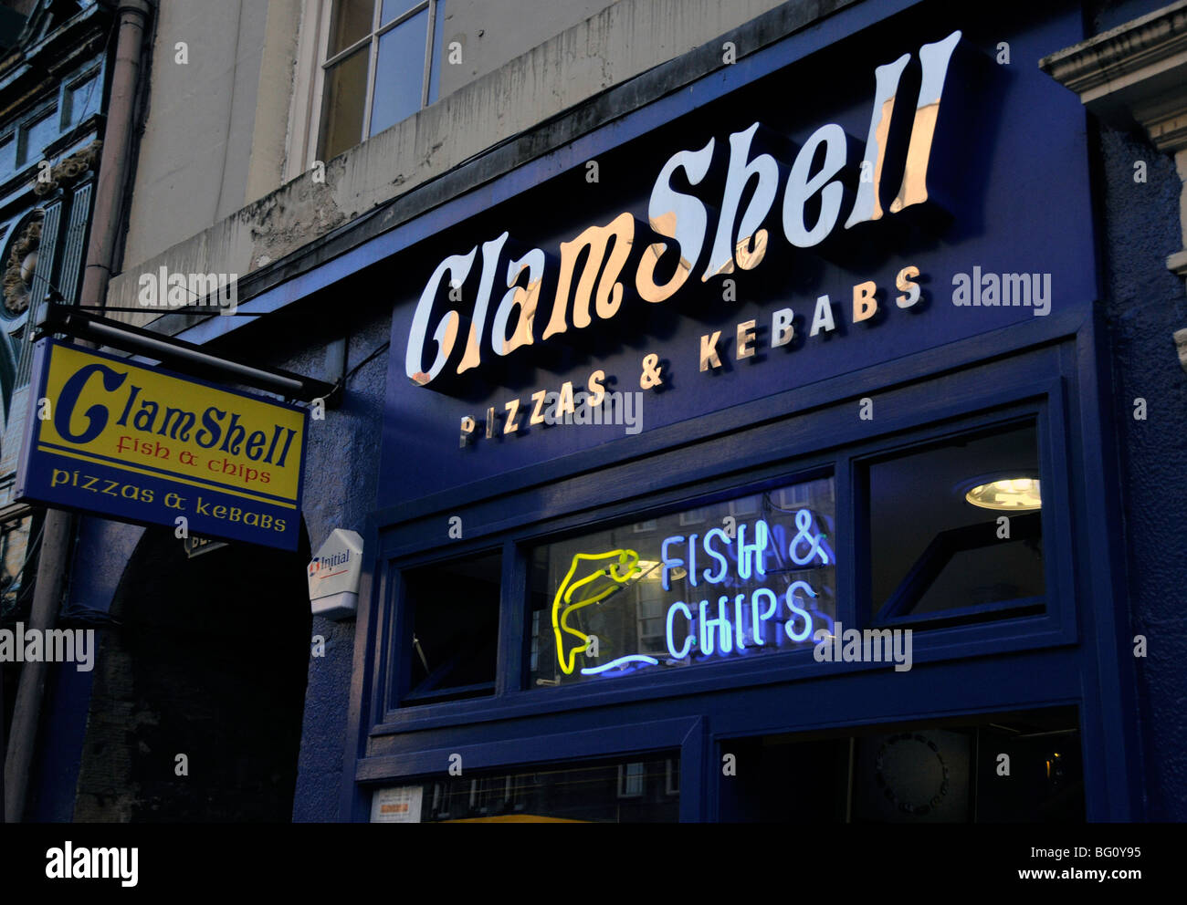 Clamshell Fish and Chips shop,Royal Mile,Edinburgh,Scotland Stock Photo