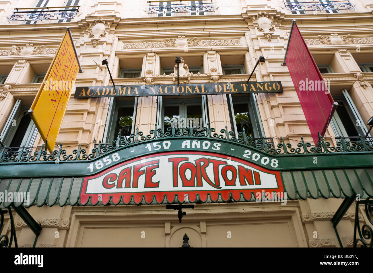 Cafe Tortoni, a famous tango cafe restaurant located on Avenue de Mayo, Buenos Aires, Argentina, South America Stock Photo