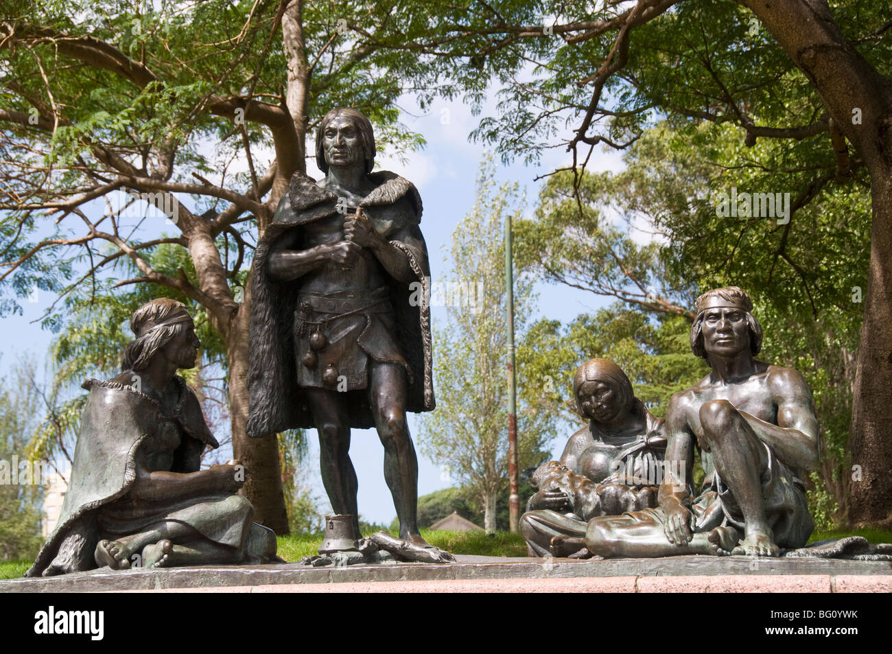 Statue of Carruas Indians, Montevideo, Uruguay, South America Stock Photo