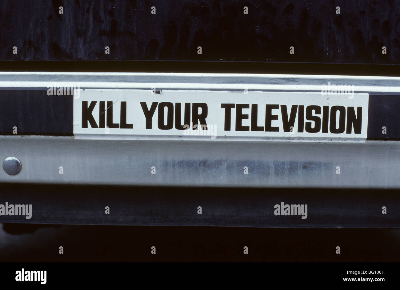 Bumper sticker, television Stock Photo Alamy