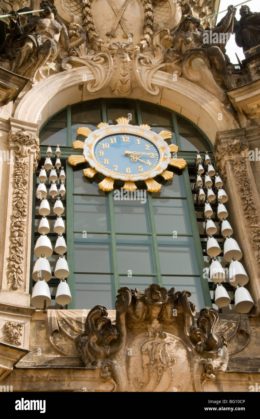 Glockenspiel Clock, Glockenspiel Pavilion, Zwinger, Dresden, Saxony