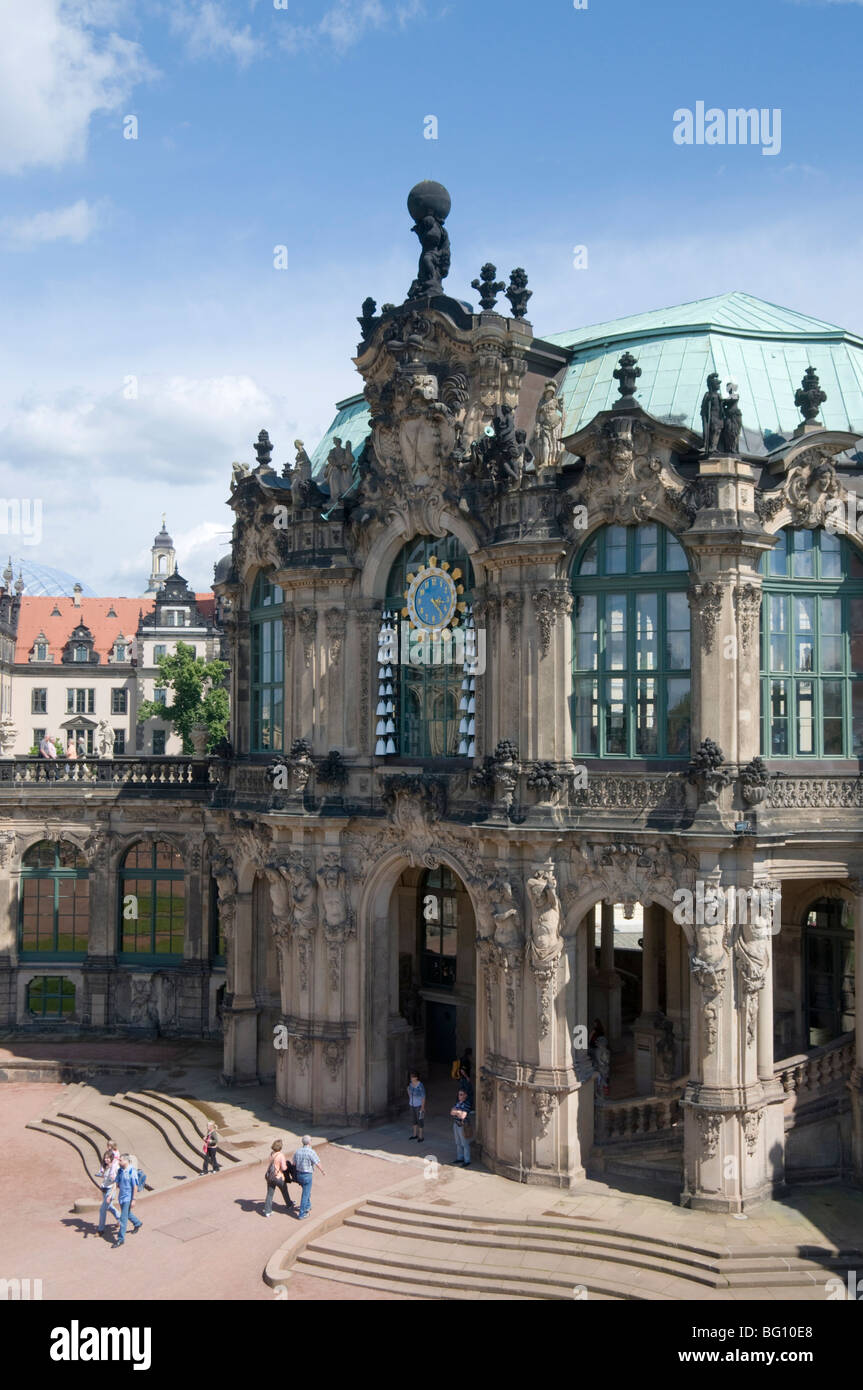 Glockenspiel Pavilion, Zwinger, Dresden, Saxony, Germany, Europe Stock