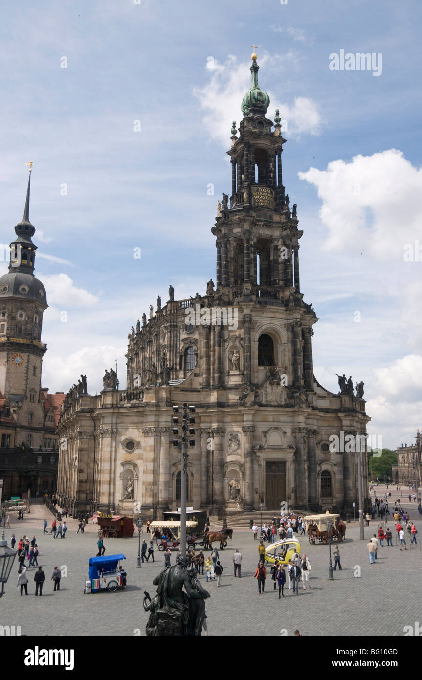 The Catholic Court Church, Dresden, Saxony, Germany, Europe Stock Photo