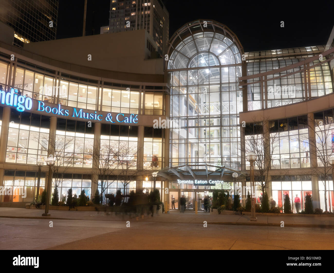 Toronto Eaton Centre at night during Christmas holidays season. Toronto, Ontario, Canada. Stock Photo