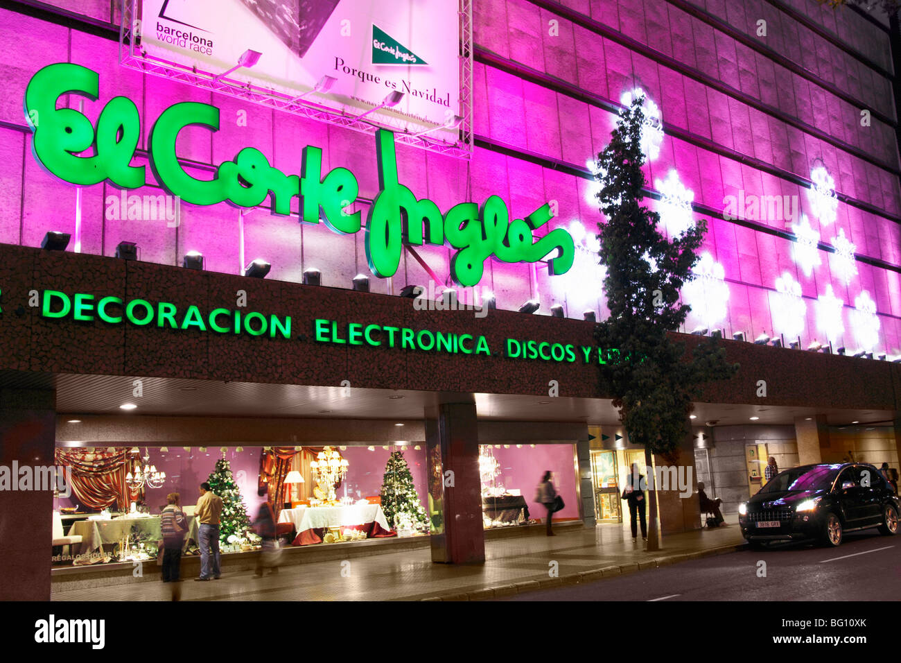 "El Corte Inglés" department store in Spain at christmas Stock Photo