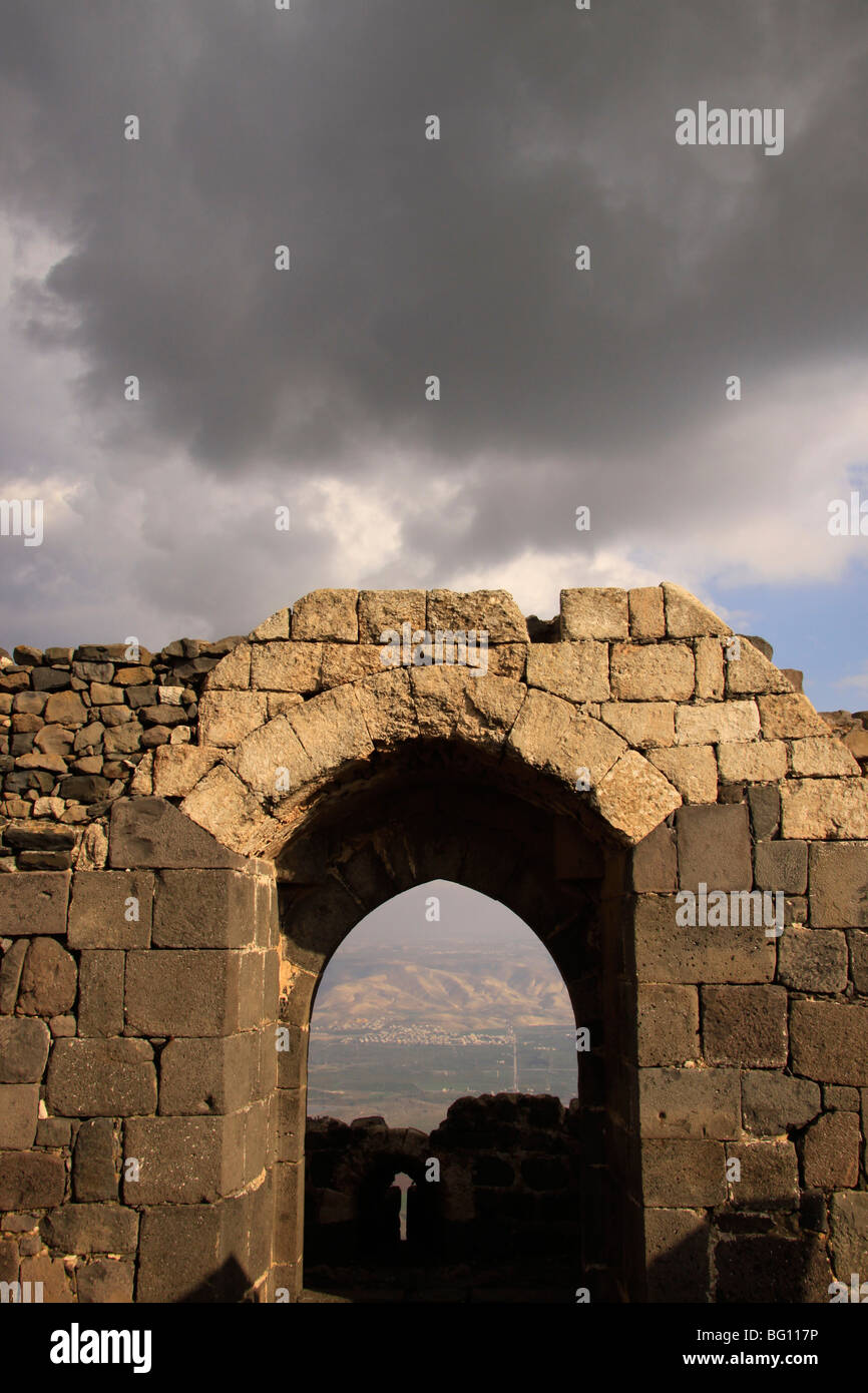 Israel, Lower Galilee, Crusader fortress Belvoir overlooking the Jordan Valley Stock Photo