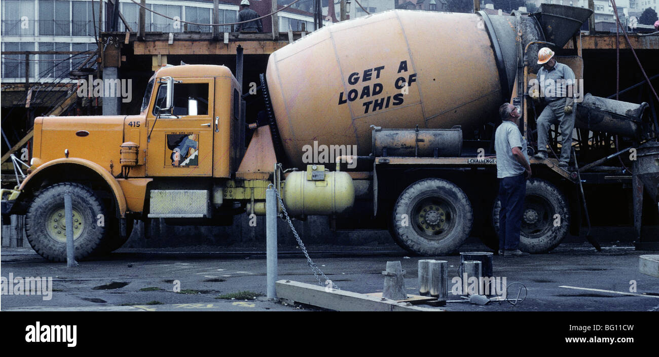 A cement mixer truck, San Francisco, California Stock Photo Alamy
