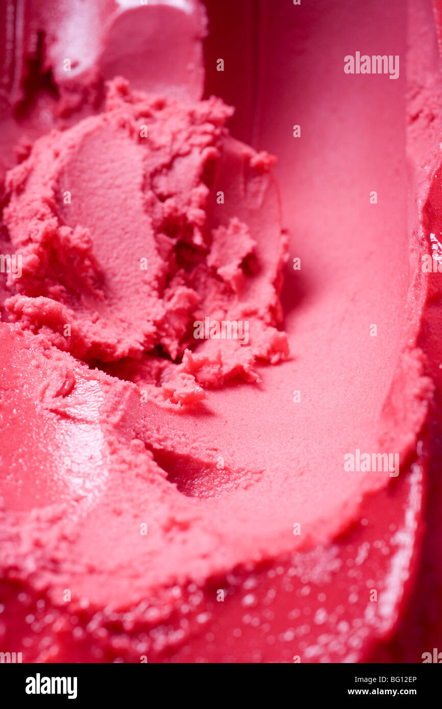 Delicious ice-cream in a tub in a cafe. Stock Photo