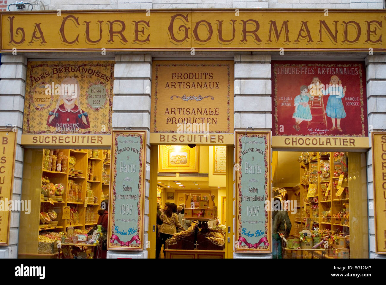 La Cure Gourmand sweet, biscuit and chocolate shop, Brussels, Belgium, Europe Stock Photo