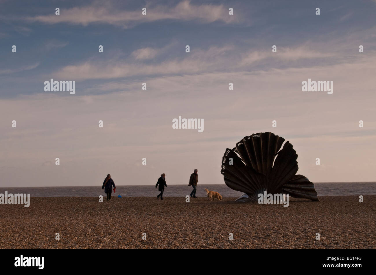 Shell sculpture, Aldeburgh beach, Suffolk, England Stock Photo Alamy
