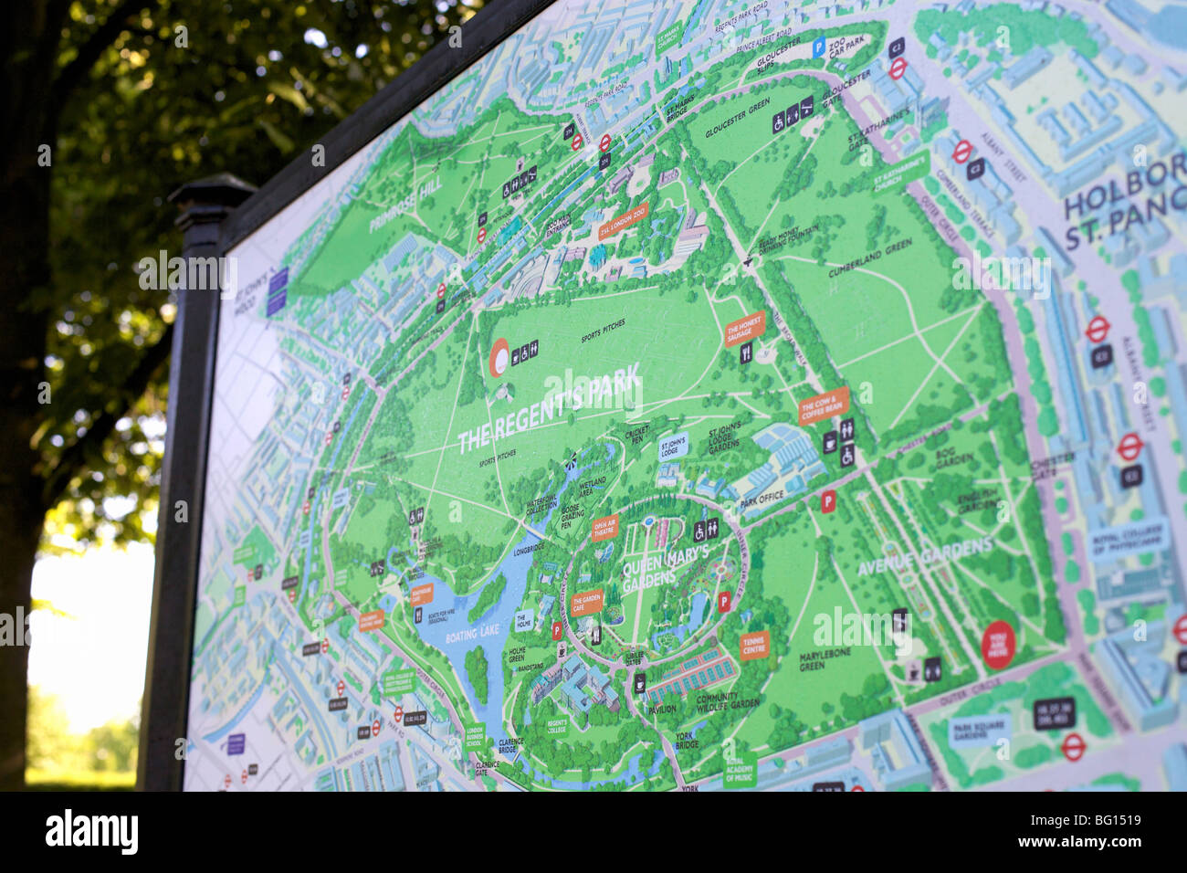 Park Map Regents Park London England United Kingdom Europe
