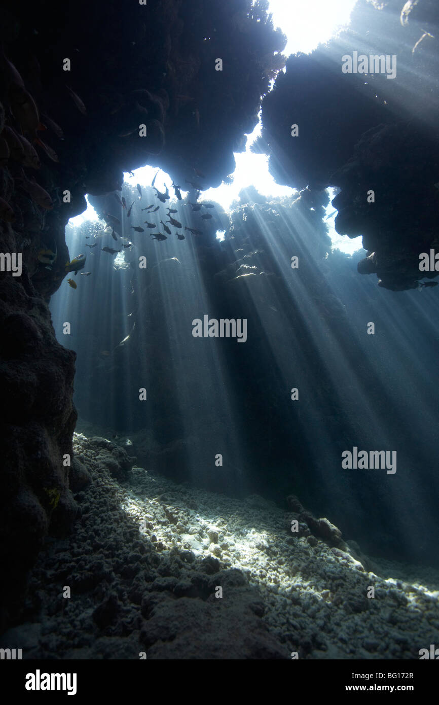 Underwater cave Stock Photo