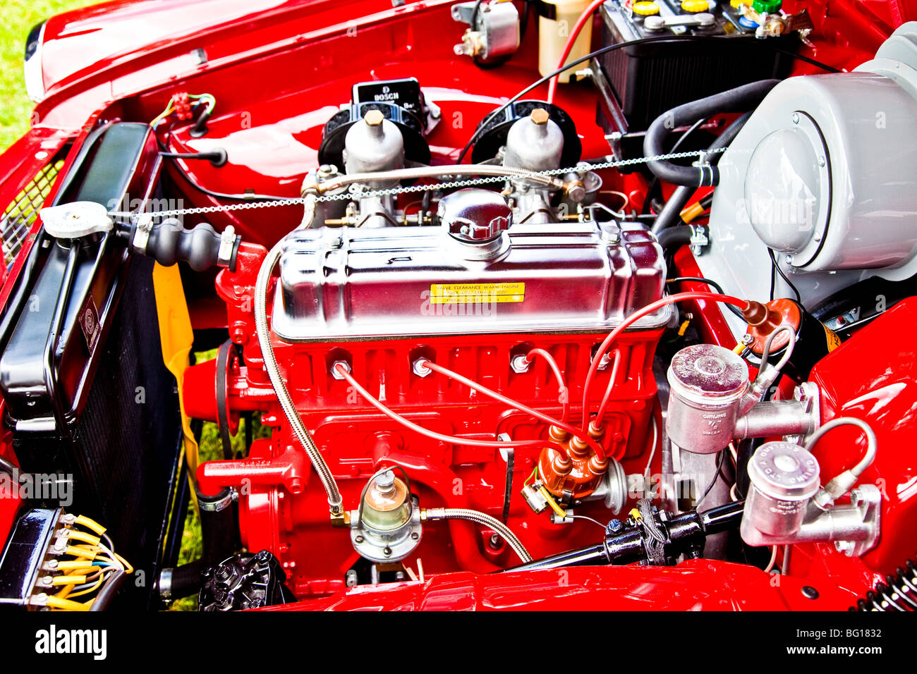 Engine in Volvo Amazon 123GT Stock Photo