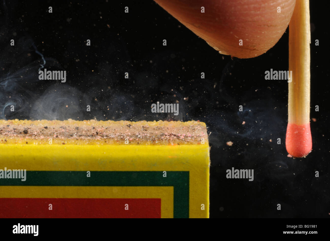 Striking a match Stock Photo Alamy
