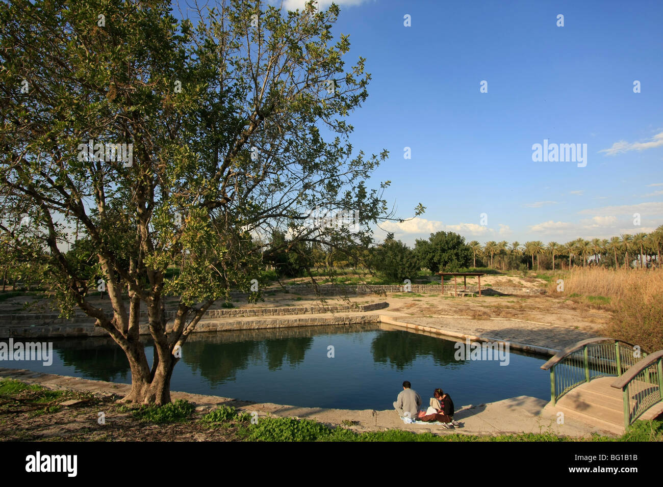 Israel Beth Shean valley Nahal Kibbutzim (Kibbutzim Stream Stock