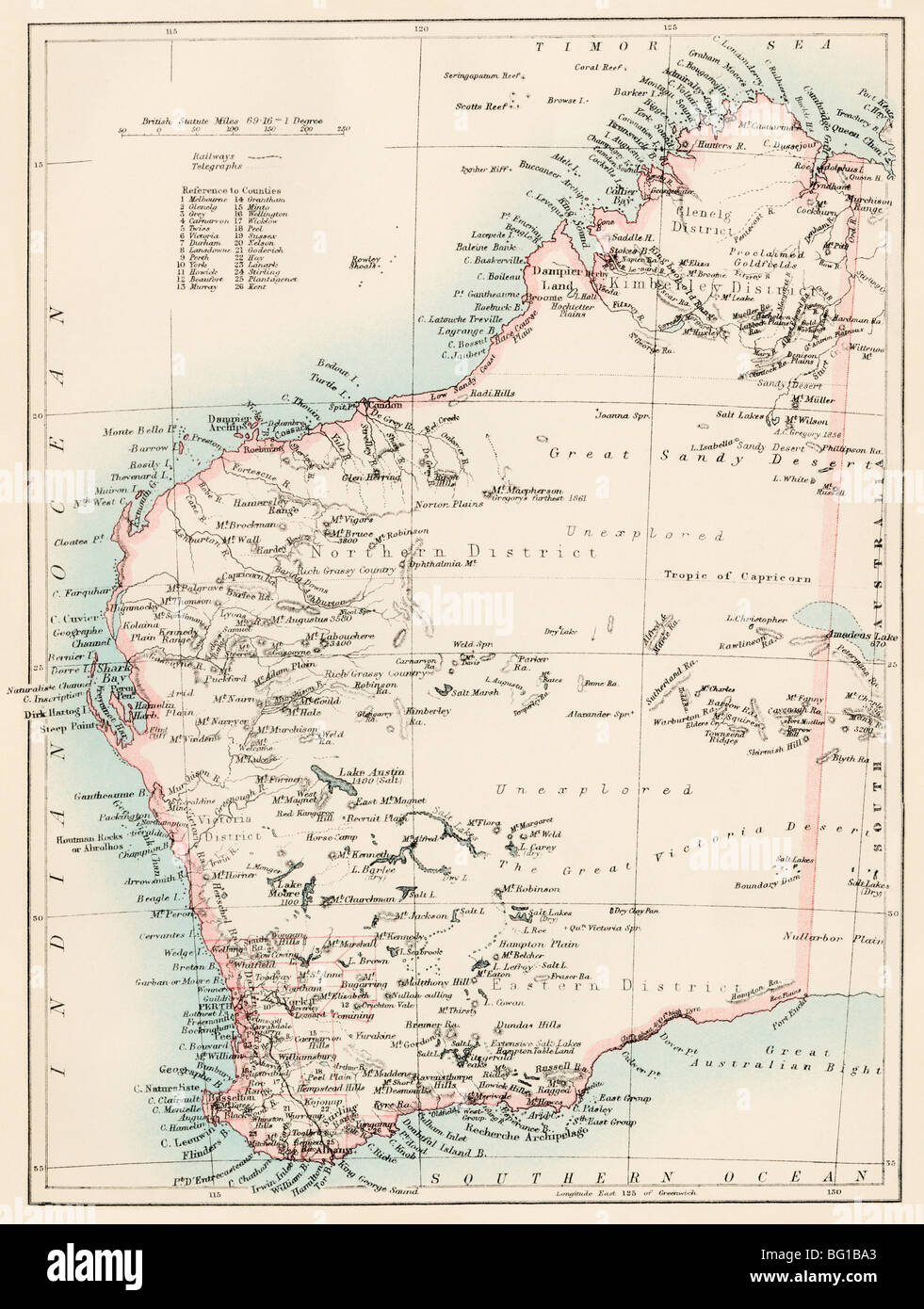 Western australia map hi-res stock photography and images - Alamy