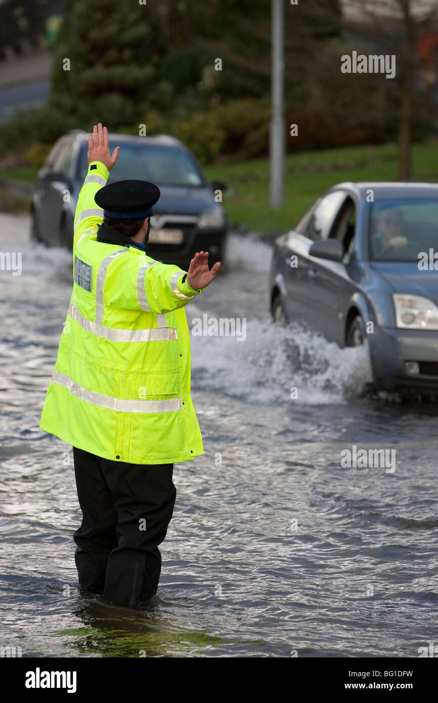 Bowness On Windermere promenade under water due to flooding November